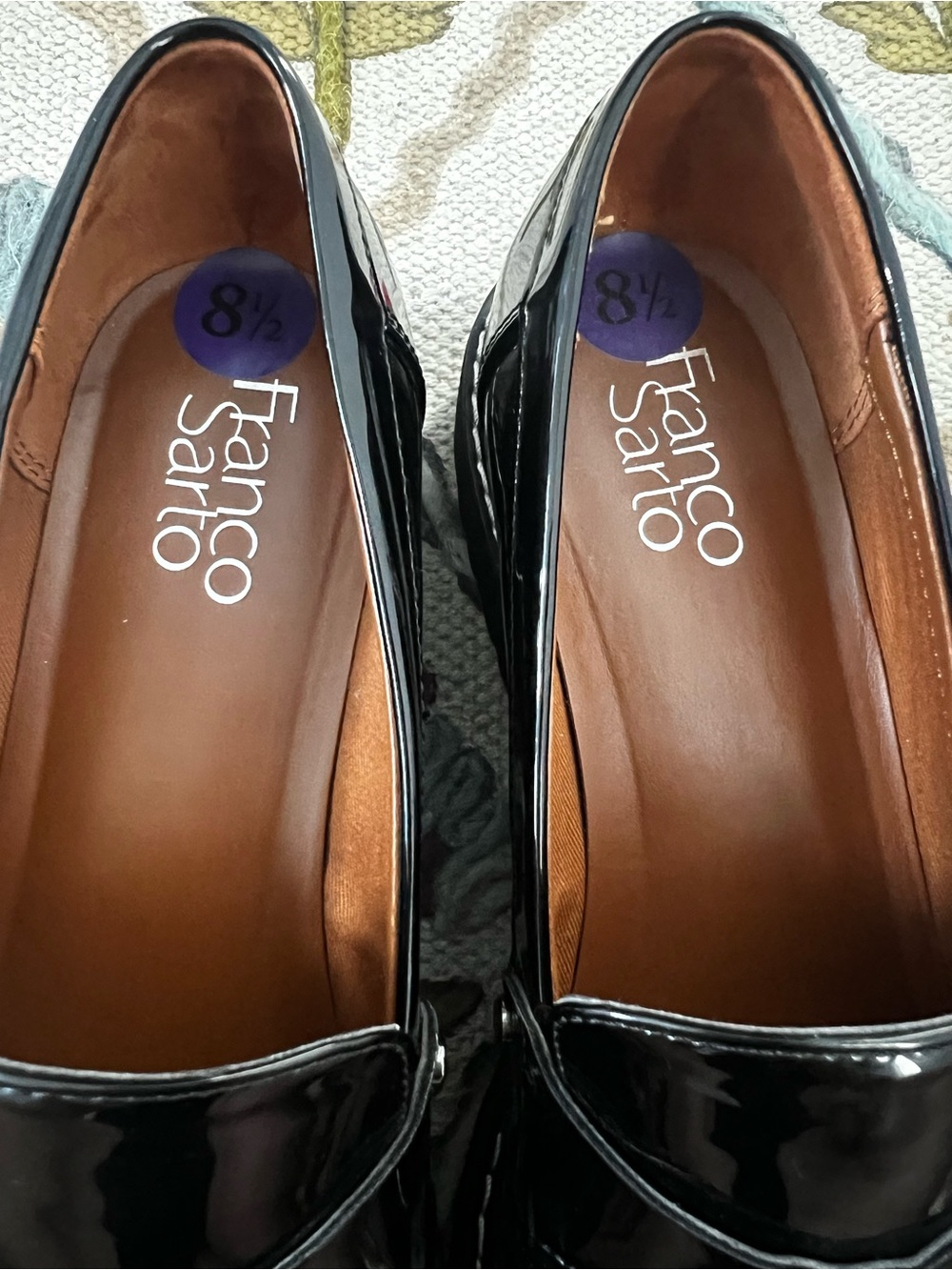Franco Sarto Black Patent Penny Loafers - Picture 8 of 11